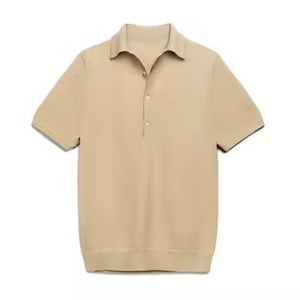 Polo en coton doux pour hommes, manches courtes, avec logo personnalisé, tricot de haute qualité, boutonné, vente en gros - Product Image 3