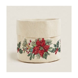 High Quality Washable Foldable Beige Color 100% Organic Cotton Bread <b>Basket</b> Best Selling GOTS Certificate <b>Food</b> Storage <b>Baskets</b> - Product Image 2