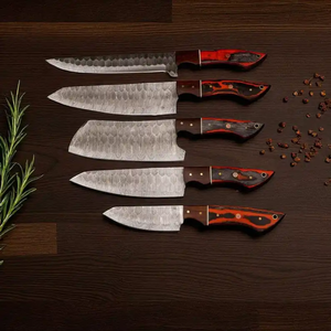 Ensemble de couteaux de chef LEGACY BLADES en acier Damas, 5 pièces, ustensiles de cuisine, manche en bois fait main, fabricant en gros pour restaurants - Product Image 2