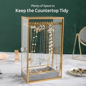 กล่องเก็บเครื่องประดับแก้วใสสุดหรู กล่องใส่เครื่องประดับแก้วทำมือ กล่องโชว์เครื่องประดับสไตล์วินเทจ - Product Image 5