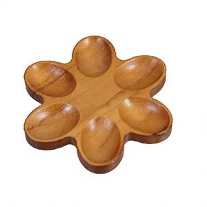 Wooden <b>Egg</b> Holder 6-Cup Capacity Natural Finish Kitchen Storage Dishwasher & Freezer Safe <b>Eco</b>-Friendly Customized American Style - Product Image 3
