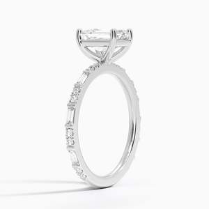 Bague BOJ 0144 en argent 925, taille émeraude, sertie de baguettes, solitaire, diamant 2 carats couleur D VVS1, moissanite GRA, en promotion - Product Image 2