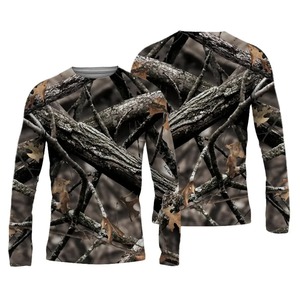 Chemises de chasse tactiques pour hommes à manches longues UPF 50+ de haute qualité, col rond personnalisé, camouflage extérieur, jersey confortable 2026 - Product Image 3