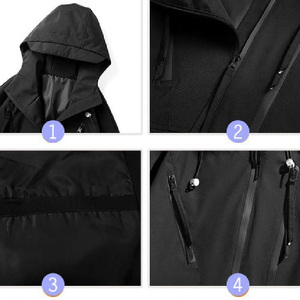 Veste coupe-vent imperméable Techwear, manteau utilitaire urbain surdimensionné, fermeture éclair asymétrique, capuche, streetwear, logo personnalisé, vente en gros - Product Image 3
