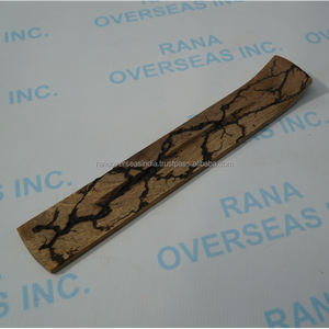 Bandeja de madera larga para incienso con diseño de grietas quemadas, soporte para varillas, para meditación, yoga, relajación, decoración rústica - Product Image 3