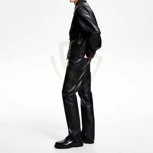 Custom Logo Leather Pants For Men Made In High Quality Leather Pants Hot Sale Custom Design Men Leather Pants - Product Image 3