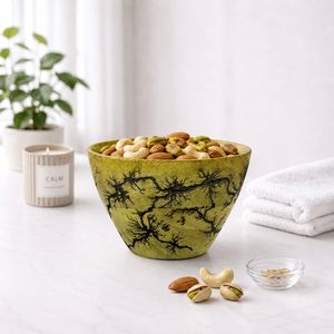 KHATI HOUSE ZenStone Wabi Sabi Ceramic Bowl Handmade Round Decorative Accent for Living Room Home Decor - Product Image 3