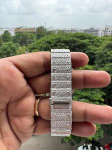 Montre Hip Hop pour Homme, Diamant Moissanite VVS, entièrement sertie, mouvement automatique mécanique, cadran rond, personnalisable - Product Image 4