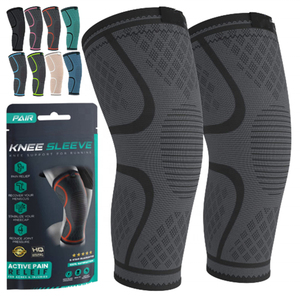 Rodillera Deportiva de Compresión Transpirable con Protección para Fitness, Unisex, Negra con Rayas Azules - Product Image 4
