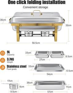 Luxury Stainless Steel Chafing Dish Arabic Calligraphy Handcrafted Hammered Buffet Food <b>Warmer</b> Serving Dish Single Unit - Product Image 3