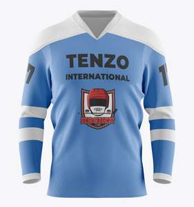 Camiseta de fútbol de sublimación personalizada con servicio OEM 2025 con tela que absorbe la humedad, camiseta de hockey personalizable para entrenamiento - Product Image 6