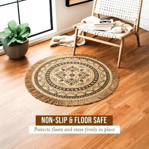 Premium Quality Printed Jute <b>Round</b> <b>Mat</b> for Living Room Bedroom Hallway and Entryway Use Available At Export Price - Product Image 3
