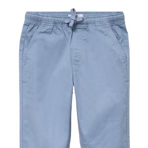 Pantalones Chinos Vintage de Pierna Recta para Niños con Cintura Elástica Ajustable, Color Azul Grisáceo Lavado, 100% Algodón - Product Image 1