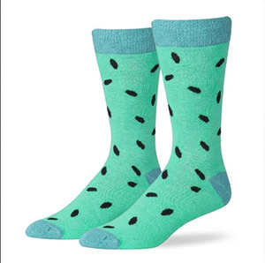 Calcetines de Hombre, Azul Marino con Diseño de Puntos Verdes, Tejido de Algodón y Elastano, Transpirables, para Uso Diario, Estilo Otoñal - Product Image 5