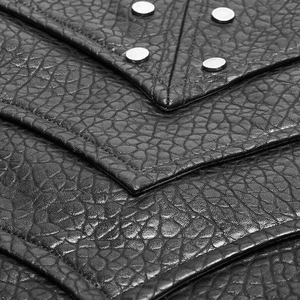 Gilet en cuir PU style punk pour homme, col rond, décoration à rivets, fermeture éclair, vêtement d'extérieur pour l'automne, coupe classique - Product Image 4