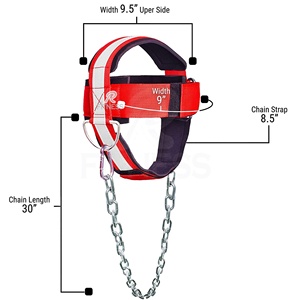 Sangles de musculation réglables, légères et antidérapantes avec boucle pour l'entraînement de musculation, logo personnalisé, harnais de cou et de tête - Product Image 3
