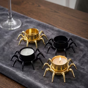 Halloween Spiderweb Black Tea Light Candle <b>Holder</b> For Halloween Decor - Product Image 4