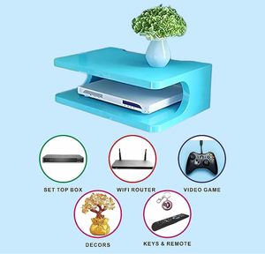 ขาตั้งกล่องรับสัญญาณ/ขาตั้งกล่องรับสัญญาณแบบติดผนังสำหรับชั้นวางของในบ้านสำหรับวางลำโพง ไวไฟ รูเตอร์ เกมคอนโซล รีโมท - Product Image 2