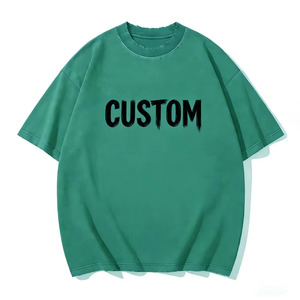 T-shirt surdimensionné personnalisé avec impression sérigraphique, effet vieilli, tissu 100% coton confortable, pour un look décontracté ou streetwear, unisexe. - Product Image 1