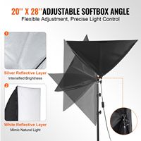 Kit d'éclairage LED bicolore 45W 3000K/6500K avec boîte à lumière, trépied et 3 effets