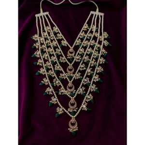 Collar de cuentas Kundan de plata 92,5, joyería fina para mujer - Product Image 1