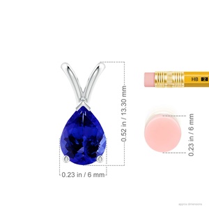 2026 New Arrival Top Selling 14K 18K <b>Gold</b> V-Bale Pear-Shaped Tanzanite Gemstone Solitaire <b>Pendant</b> Fine Chain Necklace For Woman - Product Image 3