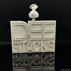 จี้เพชรโมอิสซาไนต์แบบฮิปฮอป สร้อยคอเงินแท้ 925 ชุบทองคำขาวและโรสโกลด์ ดีไซน์สำหรับทั้งชายและหญิง - Product Image 3