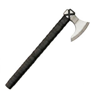 Hand Forged Viking <b>Axe</b> High Carbon Steel Head Ragnar Bearded <b>Axe</b> Leather-Wrapped Rosewood <b>Handle</b> 20-Inch Overall Length for - Product Image 1