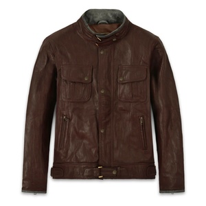 Top Quality Fashion Men Solid <b>Colour</b> Genuine Leather Jacket For Sale In Wholesale Price With Custom Design Logo - Product Image 1
