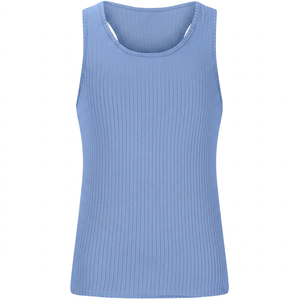 Débardeurs de sport pour hommes 100% coton, personnalisables, en gros, sans manches - Product Image 6