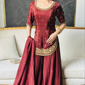 Lehenga Choli Ramdev Trading para Mujer, para Bodas y Fiestas de Diwali, Material con Bordado de 5mm, Reciclado, Elástico, de Secado Rápido, Protección Solar - Product Image 1