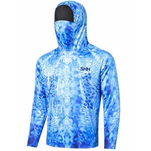 SHH 2026 Nueva Camisa de Pesca con Capucha de Manga Larga Unisex, Talla Grande, Estampado Geométrico, UPF 50, 100% Poliéster, Secado Rápido, Transpirable, para Verano - Product Image 2