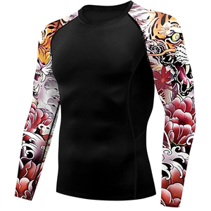 Custom Logo <b>Men</b> Gym <b>Compression</b> <b>Shirt</b> Rash Guard Long Sleeve Quick Dry Fitness Workout OEM Sportswear - Product Image 5
