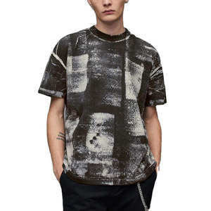 T-shirt décontracté à manches courtes pour homme, dernière collection, tie-dye, 100 % coton, respirant, écologique, texture lisse - Product Image 1