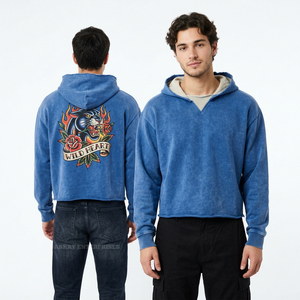 <b>Purple</b> Vintage Wash Zip Up Hoodie Emotional Distress Crying Eye Graphic Back Print Men Custom Streetwear Hoody Manufacturer - Product Image 3