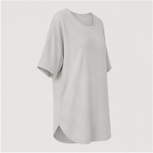 <b>Womens</b> <b>White</b> Crew Neck Elbow Sleeve Oversized Tunic Fit <b>T</b> <b>Shirt</b> WTS-0114 - Product Image 3