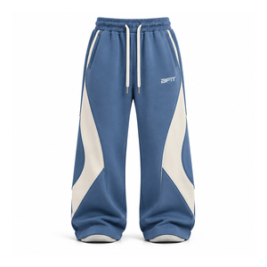 Pantalon de jogging ample en coton épais pour homme, taille élastique, style streetwear - Product Image 1