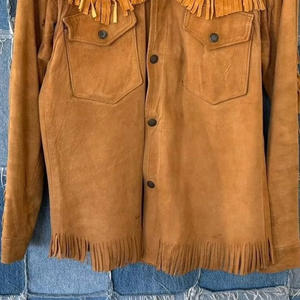 Veste en daim à franges de style western pour homme et femme, finition douce, OEM - Product Image 3
