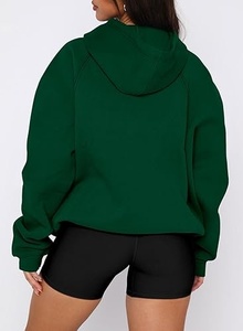 Sudadera con Capucha Verde Extra Grande, Color Sólido, Manga Larga, Forro Polar, Unisex, Ropa de Invierno, Diseño con Bolsillos, Transpirable, Ecológica - Product Image 6