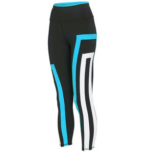 Leggings taille haute pour femmes, longueur intégrale, design sportif rayé, noir, orange, blanc, pantalon de yoga extensible pour l'entraînement - Product Image 4