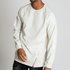 Men's <b>Hooded</b> Raglan Sleeve Sweatshirt Solid Color Zipper Detail Casual Pullover Oversized Fit <b>Fleece</b> Knitted Lined - Product Image 5