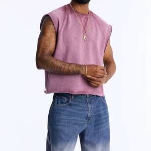 Débardeur Homme Personnalisé Effet Délavé Vintage, Coupe Oversize, Style Musculation, Streetwear Urbain, 100% Coton - Product Image 4