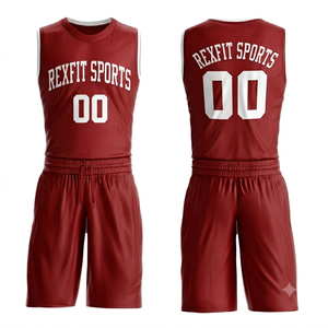 Conjunto de Pantalones Cortos y Camiseta de Baloncesto Bordados Personalizados, Uniforme Deportivo de Baloncesto de Malla Suave Hecho a Medida para Hombre - Product Image 1