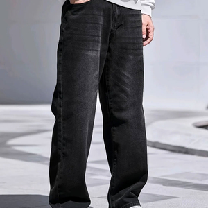 Wholesale Men's High Street Popular Customize Baggy Jeans Casual Wear Men Zipper Fly Baggy <b>Pants</b> for Men's Breathable - Product Image 4