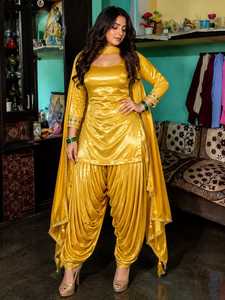 Robe Anarkali Punjabi de Boutique, Vêtements Indiens et Pakistanais, Tenue Personnalisée 3 Pièces Brodée pour Mariage et Fêtes - Product Image 4