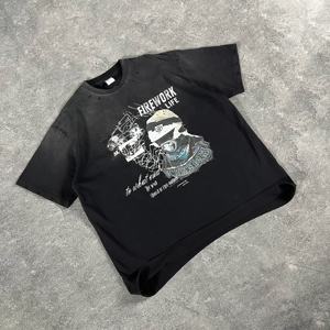 T-shirt graphique oversize pour homme, imprimé vintage vieilli, style streetwear décontracté, coupe ample, manches courtes - Product Image 5