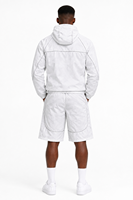 Ensemble survêtement sportif pour homme : veste coupe-vent légère à capuche zippée et short blanc contrastant – Vente en gros