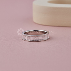 Exquis 1.50Ct Baguette Lab Grown Diamond Half Eternity Band avec réglage de canal en or massif cadeau d'anniversaire de fiançailles - Product Image 2