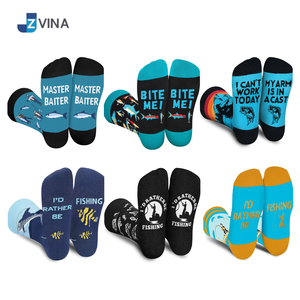 Custom Men's Fishing <b>Socks</b> CrewLength Cotton <b>Polyester</b> Spandex Breathable Knitted Daily Use Funny Print <b>Socks</b> Summer Style - Product Image 6