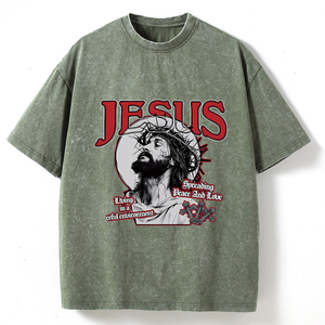 เสื้อยืดโอเวอร์ไซส์ผ้าฝ้ายออร์แกนิคแบบวินเทจ พิมพ์ลายกราฟิกพระเยซู แฟชั่นสตรีทแวร์ฤดูร้อน เนื้อผ้าหนา - Product Image 6